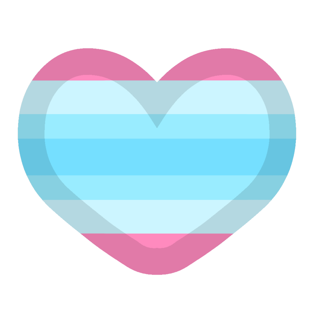 A heart with the colours of the transmasc pride flag with a slightly darkened outline
